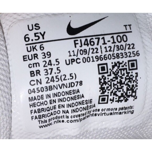 Nike Air Max Motif Next Nature GS Youth Size 6.5Y White Gray Red FJ4671 100 New - Picture 8 of 8